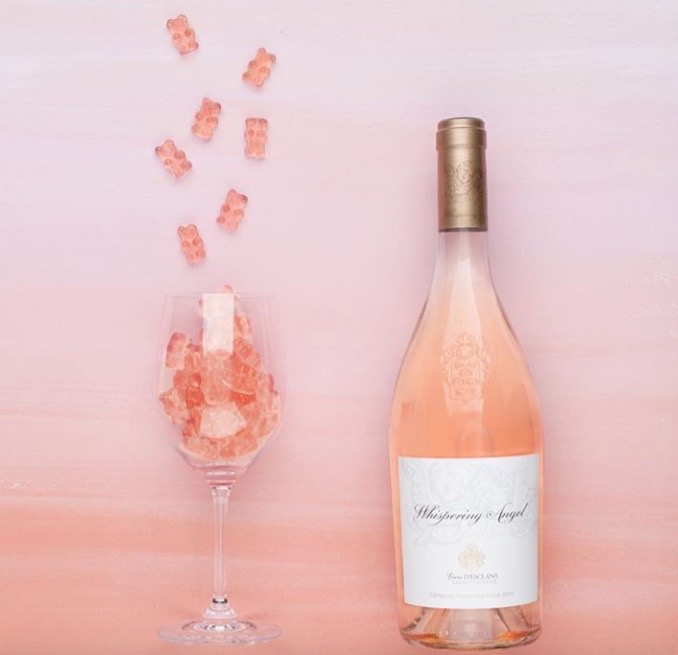 Rosé wine teddy bears